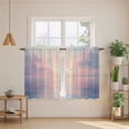 thumbnail image 3 of Ocean Seagull Kitchen Curtains, Pink Blue Sunset Clouds Gradient Landscape Light Filtering Window Curtain Panels, 2Pcs Rod Pocket Window Treatments Set for Study Room Bathroom Bedroom 52x54 Inches, 3 of 9