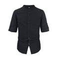thumbnail image 2 of pstuiky camisetas de manga corta para hombre, Camiseta deportiva de manga corta con botones y solapa de color liso para hombre camisas casuales para hombre m, 2 of 5