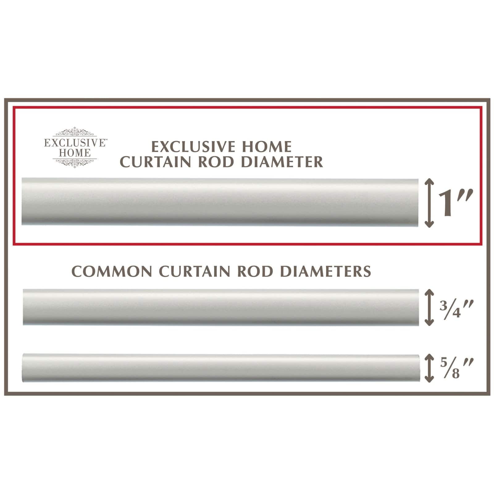 EXCLUSIVE HOME Crystal Ball 1" Curtain Rod and Coordinating Finial Set, Matte Bronze, Adjustable 36"-72"