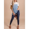 thumbnail image 5 of Eytino Womens Tops Summer Short Sleeve Crewneck Shirts Tops Color Block Lightweight Tunic Top, 5 of 5