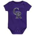 thumbnail image 2 of Infant Purple/White/Heather Gray Colorado Rockies Biggest Little Fan 3-Pack Bodysuit Set, 2 of 4