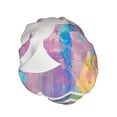 thumbnail image 2 of YFYANG Women's Double Waterproof Shower Cap, Watercolour Painting Pattern Reusable Hair Cap for All Hair Styles and Head Sizes, 2 of 9