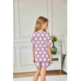thumbnail image 6 of Arshiner Girls Pajama Set Short Sleeve Lounge Set Soft Shirring Summer Sleepwear Pj Sets, 6 of 6