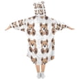 thumbnail image 2 of Wearable Blanket with Sleeves and Pocket Oversized Hooded Sweatshirt 3-14 YR Cartoon Teddy Bear S, 2 of 7