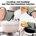 thumbnail image 3 of Cute Bear Print Green Oven Mitts Heat Resistant - Soft Lining Silicone Mini Oven Mitts with HangingLoop, Kitchen Oven Gloves Heat Resistant 500℉ for Cooking Baking Microwave, 3 of 7