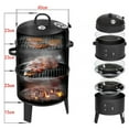 thumbnail image 6 of CUISILAND Charcoal BBQ Smoker with Multifunctional Feature, Black, 6 of 6