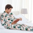 thumbnail image 6 of Uemuo Hawaii Palms Pattern 2-Piece Loungewear Set - Men’s Soft Sleepwear, Cozy Winter PJs, Comfy Sleep Set-Medium, 6 of 7