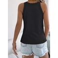 thumbnail image 2 of Summer Crochet Tank Tops for Women 2025 Casual Crewneck Hollow Out Loose Knit Sleeveless Sweater Vest Top, 2 of 5