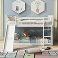 thumbnail image 2 of Harper & Bright Designs Full Over Full Bunk Bed Frame with Slide and Built-in Ladder, Wood Low Bunk Bed for Teens and Adults, Bedroom Furniture, No Spring Box Needed, 2 of 9
