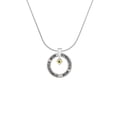 thumbnail image 2 of Delight Jewelry Goldtone Mini May - Green Crystal Heart Gymnastics Mom Ring Charm Necklace, 18", 2 of 4