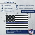 thumbnail image 2 of Thin Blue Line Flag Stickers - 3 x 5 inches - Police Officers Law Enforcement Flag USA Sticker Decal for Car Truck Window Motorcycle Hard Hat Helmet Laptop Mailbox - American Flag Stickers (6 Pack), 2 of 7