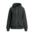 thumbnail image 3 of Women's Full Zip Hoodie Thicked, Oversized Long Sleeve Hooded Sweatshirt with Pockets, Womens Zip Up Hoodies with Hoods, Dark Gray, S, 3 of 6