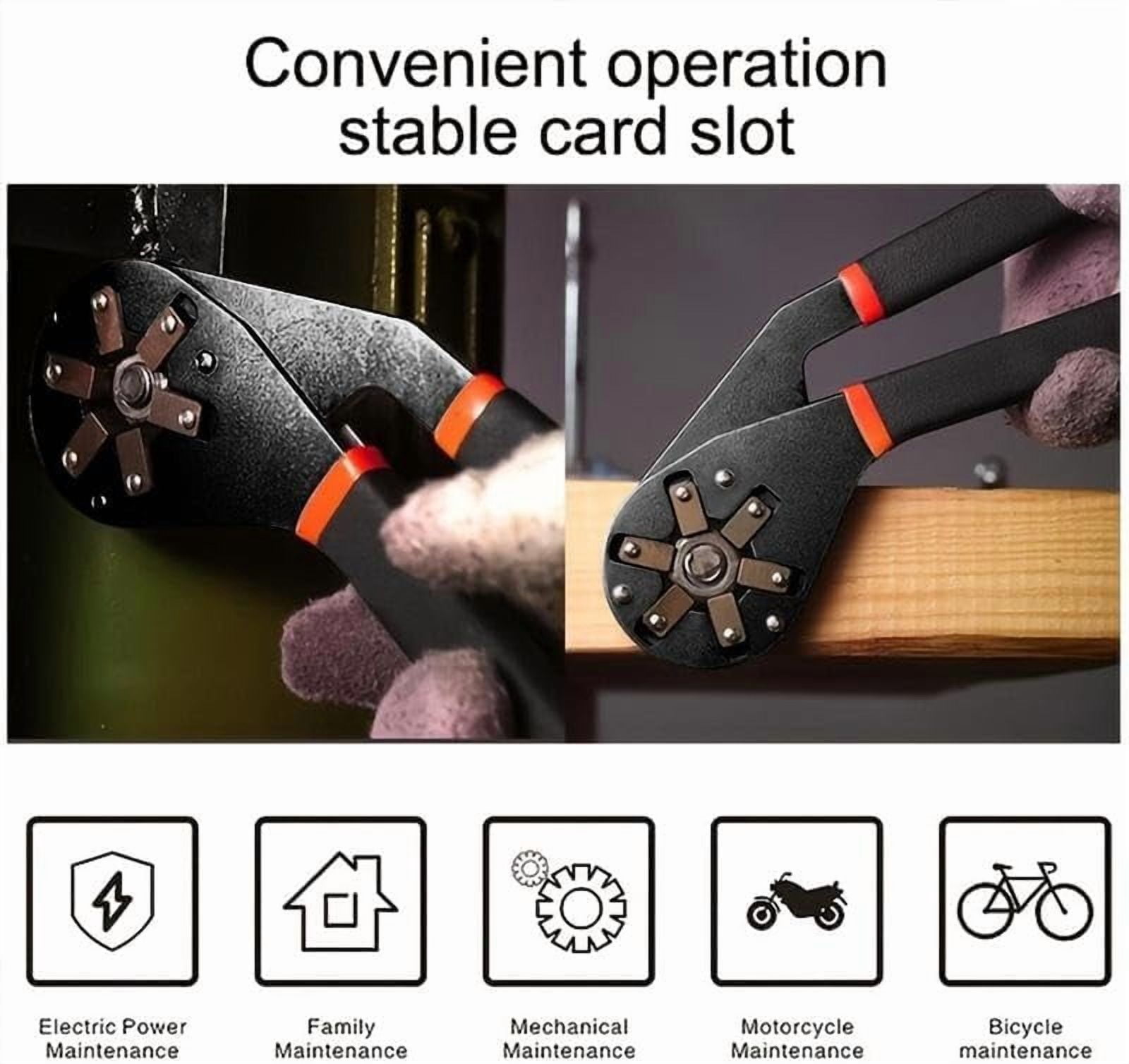 CATPAN Adjustable Wrench, 1 Count 14 in 1 Multifunctional with Anti-slip Handle, Tool for Car Bicycle Repair, Heavy Duty Hex Combination, Adjustable Socket Wrench (8inch)