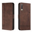 thumbnail image 1 of Funda con tapa estilo vintage para Samsung A7 2018, con ranura para varias tarjetas, protección total, estilo retro, material PU+TPU, 1 of 5