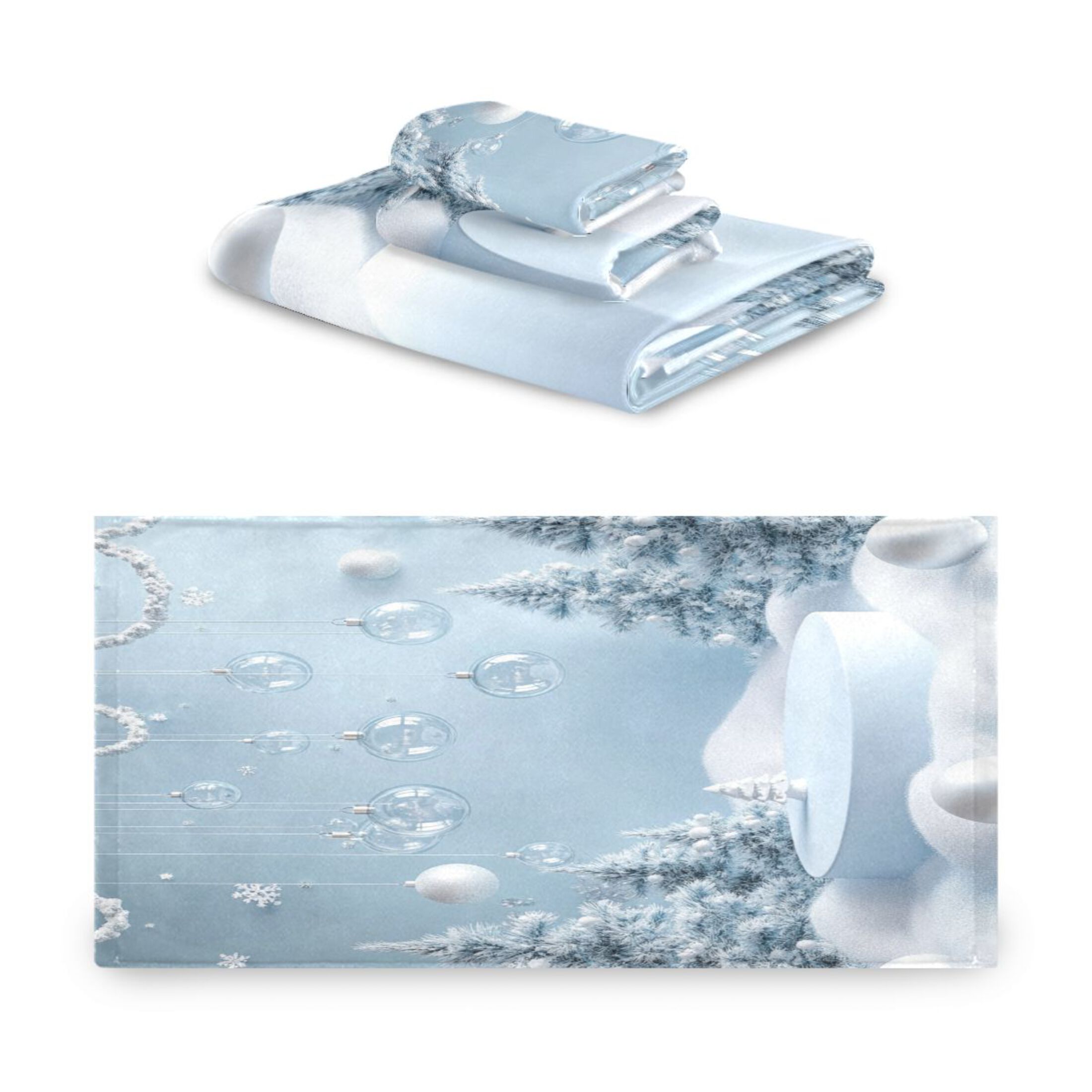 3 Piece Bath Towels Set Bath Towel, Hand Towel and Face Towel for Bathroom, Gym, Hotel Winter Christmas Decorations
