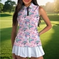thumbnail image 4 of Uorisanigo Blue Sea Turtle Womens Golf Shirt Fashionable 1/4 Zipper Hiking Running Workout Tops Striped Relaxed Sleeveless Workout Tops for Women Size L, 4 of 7