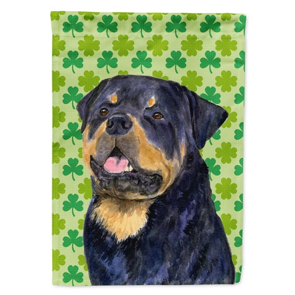 Carolines Treasures SS4455-FLAG-PARENT Rottweiler St. Patricks Day Shamrock Portrait Flag  multicolor