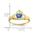 thumbnail image 3 of Primal Gold 10 Karat Yellow Gold Cubic Zirconia September Birthstone Claddagh Heart Ring, 3 of 6