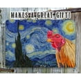 thumbnail image 4 of Metal Sign - The Starry Night Painting - Interrupted by Rooster - Durable Metal Sign - Use Indoor/Outdoor - Funny and Artsy Chicken Farm and Coop Decor and Gift (12" x 18"), 4 of 5