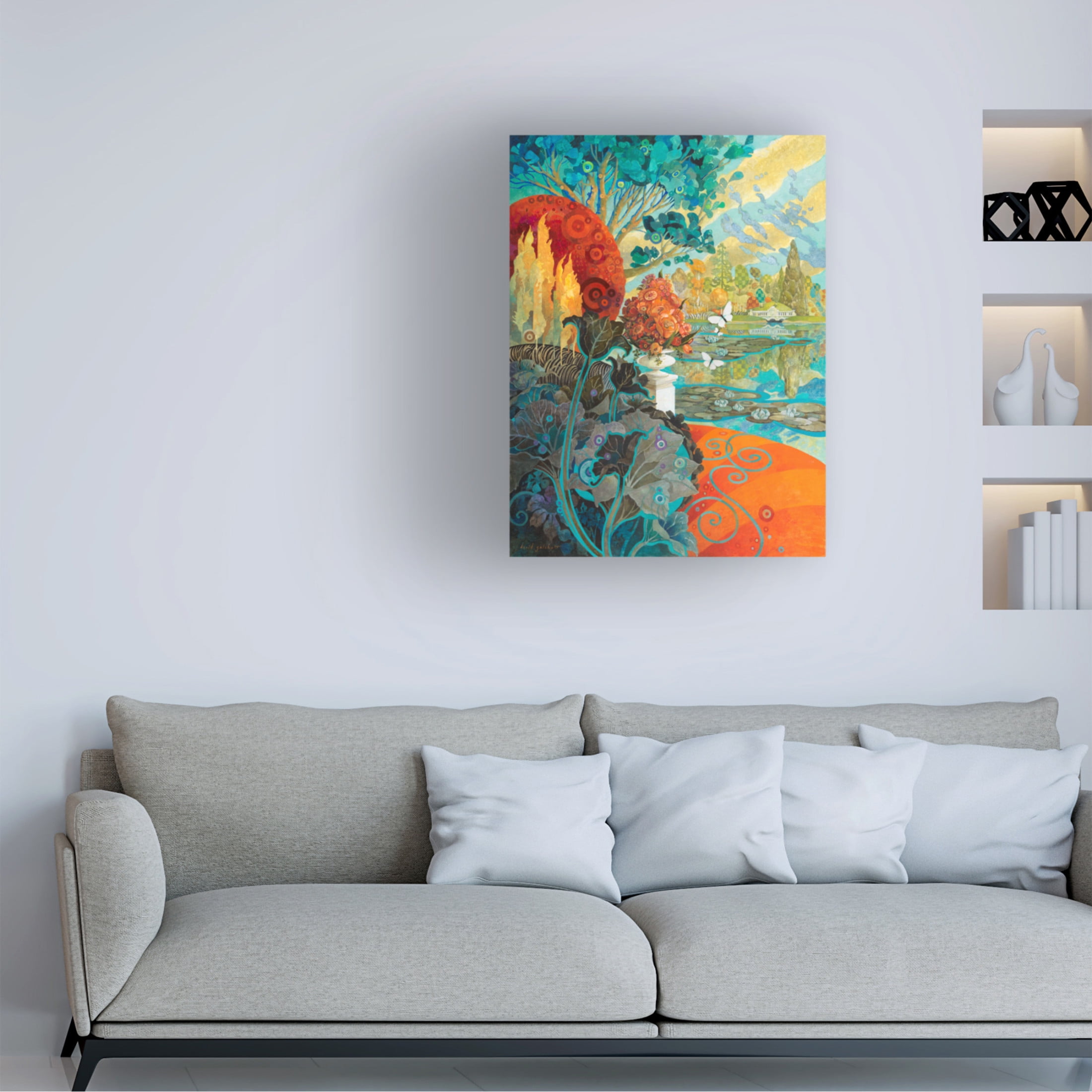 Canvas Wall Art - David Galchutt 'A View of Sheffield Park East Essex' Wall Art for Living Room, Bedroom, or Office Décor by Trademark Fine Art - 35 x 47 Inches