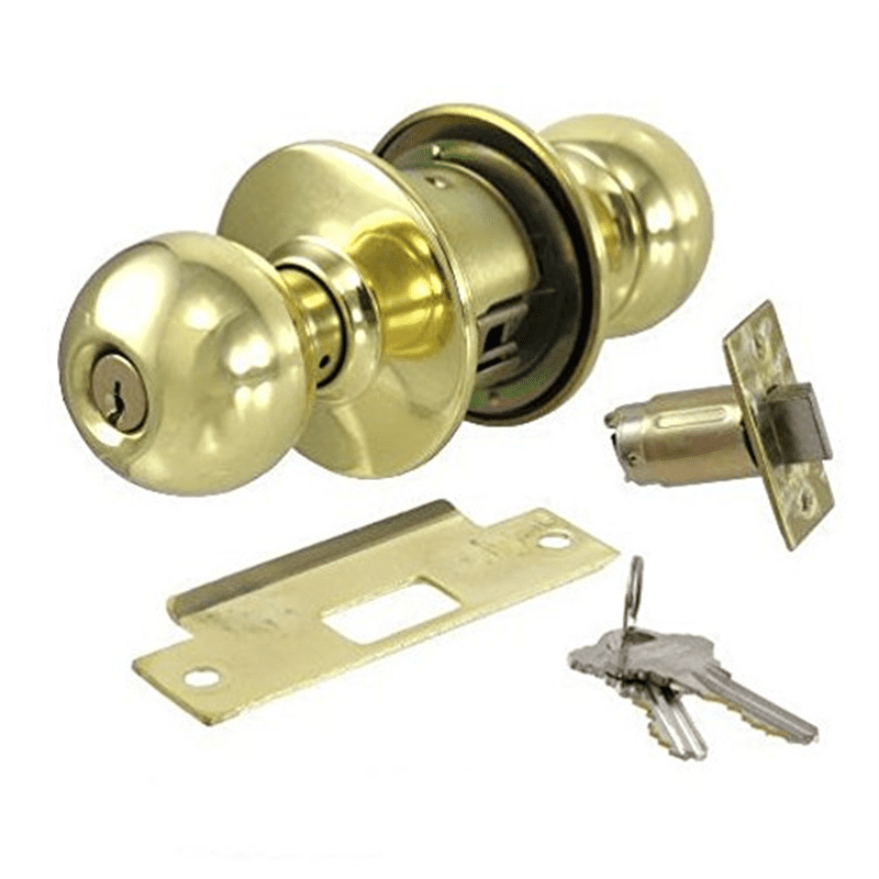 Polished Brass Storeroom Lockset (23/4" Backset)