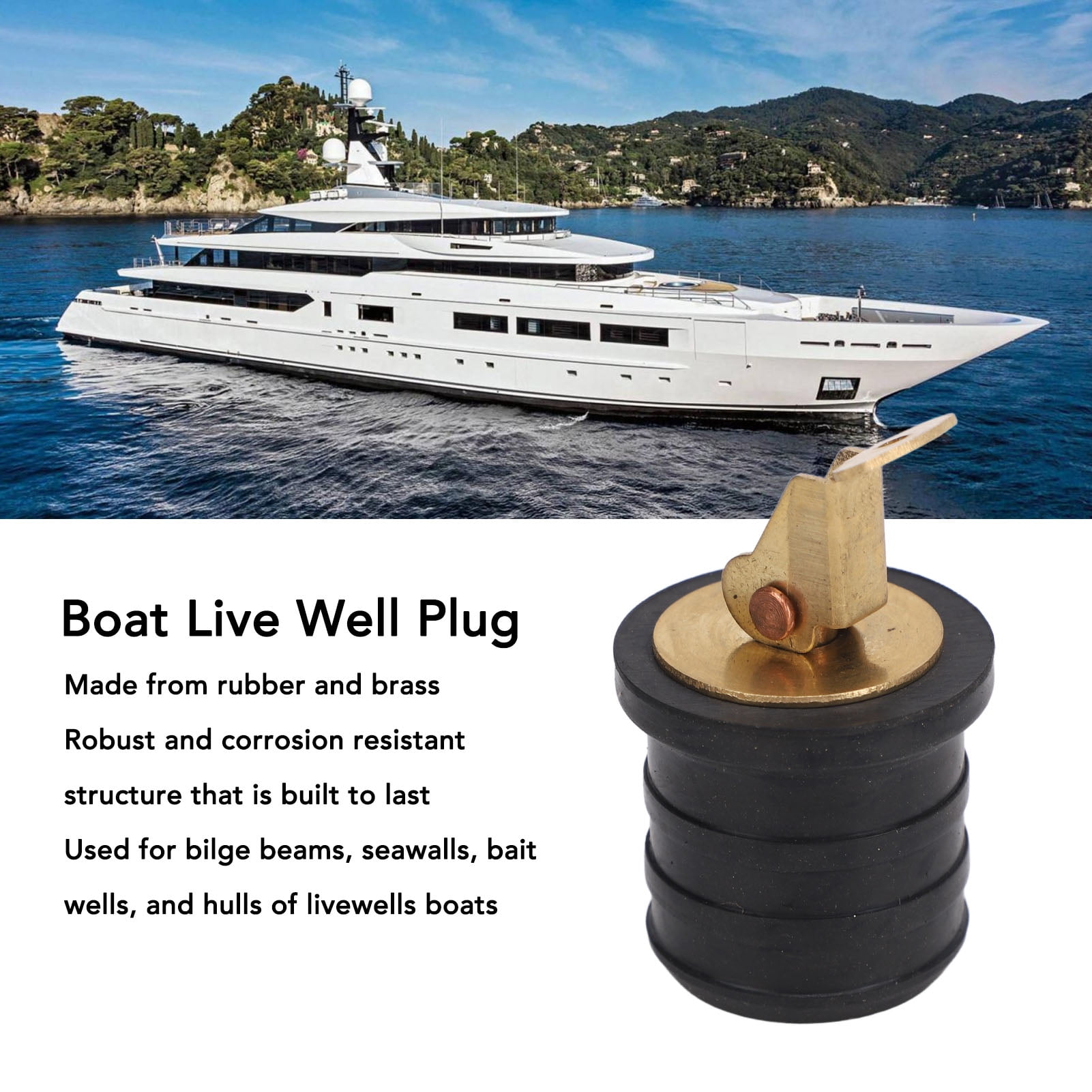 Bouchon De Vidange En Laiton Et Caoutchouc Pour Puits à Appâts Livewell – 1 Pouce, Pour Bateaux, étanchéité Optimale - 9