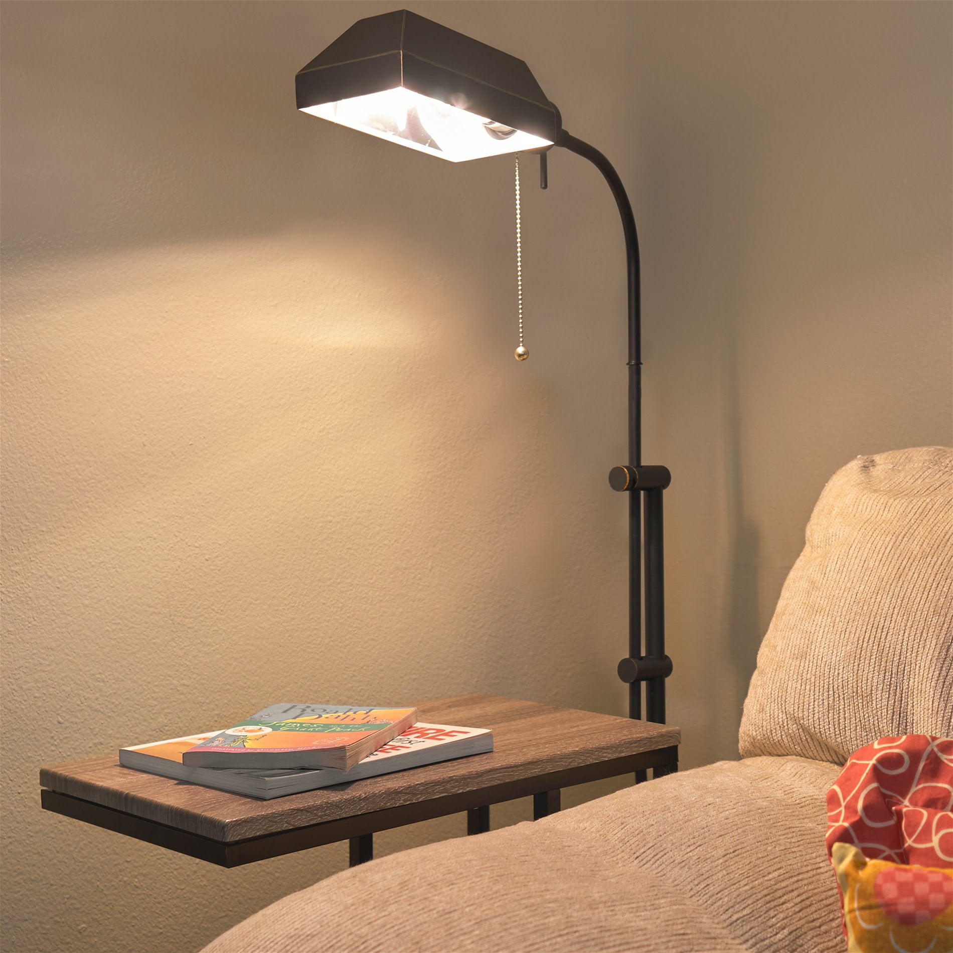 Kira Home Prescott 58" Adjustable Standing Pharmacy Floor Lamp, Includes 6W LED Bulb, Pivot Head for Hobby/Precise Task