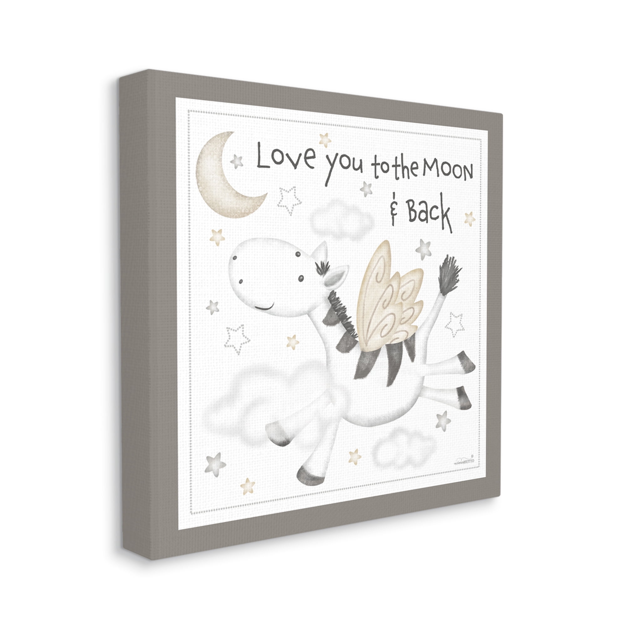 Stupell Industries Moon & Back Zebra Animals & Insects Painting Gallery Wrapped Canvas Print Wall Art, 30 x 30