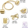 thumbnail image 2 of Magnetic Curtain Tiebacks- ( Gold Bright ) Strong Modern Upgrade 2021 Drape Tie Backs Decorative Twisted Handmade Rope Holdback for Window Draperies ( Gold Bright ), 1 pair ( 2 pack ) (CK33), 2 of 5