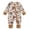 AB29 Brown, variant on Boys Western Cow Print Romper With Long Sleeve Crew Neck Zip Up Bodysuit Comfortable Soft Infant Baby Unisex Sleep Outfit Jumpsuit Brown Size 0-3 Months