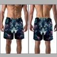 thumbnail image 3 of luoweisi Men's Beach Shorts Quick Dry Swim Trunks with Mesh Lining Wolf M, 3 of 5