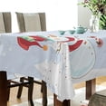 thumbnail image 3 of SKYSONIC Christmas Snowman Tablecloth Waterproof Washable Polyester Square Table Cover Durable Tablecloth for Kitchen Dining Table Party Decor (60 X 60 Inch), 3 of 7