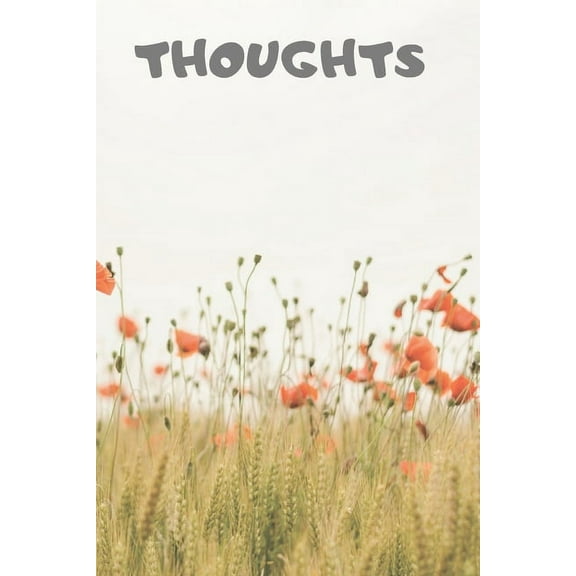 Thoughts: 90 Pages of 6 X 9 Inch White Numbered Pages No Lines (Paperback)