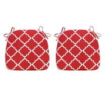 FBTS Prime 16x17 inch All-Weather Red Geometric Outdoor Seat Pads, Pack of 2