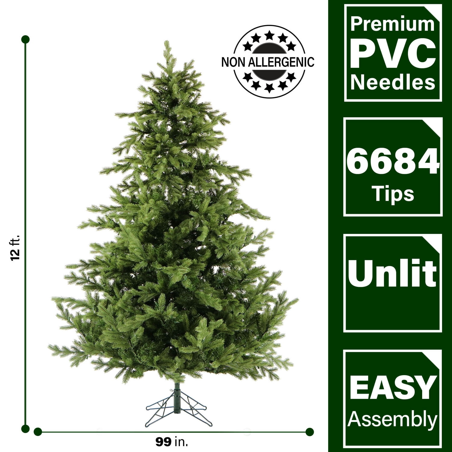 Fraser Hill Farm 12-Ft. Woodside Pine Christmas Tree, FFWS012-0GR