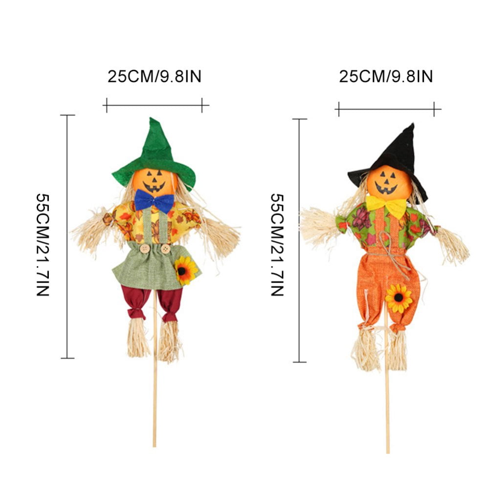 Épouvantail Décoratif En Paille - Décoration Jardin Automne/Halloween - Poupée Debout - Pour Extérieur Maison