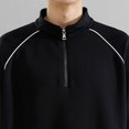 thumbnail image 4 of SYMOID Men Sweatshirts Plain Zipper Pullover Sweatshirt Black Mens Clothes Fall and Winter, 4 of 7