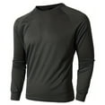 thumbnail image 1 of T-Shirts pour Hommes Ajustés Col Rond en Maille Base Décontractée Manches Longues Noir Automne Taille g, 1 of 7