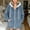 Blue, variant on Women Oversized Full-Zip Hooded Teddy Plush Jacket Long Sleeve Fuzzy Fleece Warm Winter Outerwear with Side Pockets Plus Size Black L