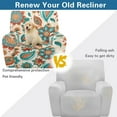 thumbnail image 4 of FKELYI Recliner Slipcover Stretchy Reclining Chair Cover with Pocket Art Boho Flower Leaf Print Non-Slip Sofa Couch Covers 4 Pcs Furniture Protective Covers, 4 of 7