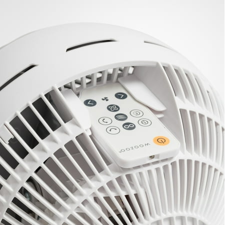 Woozoo - Compact Personal Oscillating Air Circulator Fan with Remote - 10 Speed with Timer - Large Room 470 ft² - White