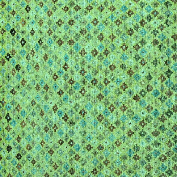 Ahgly Company Indoor Square Abstract Turquoise Blue Modern Area Rugs, 6' Square