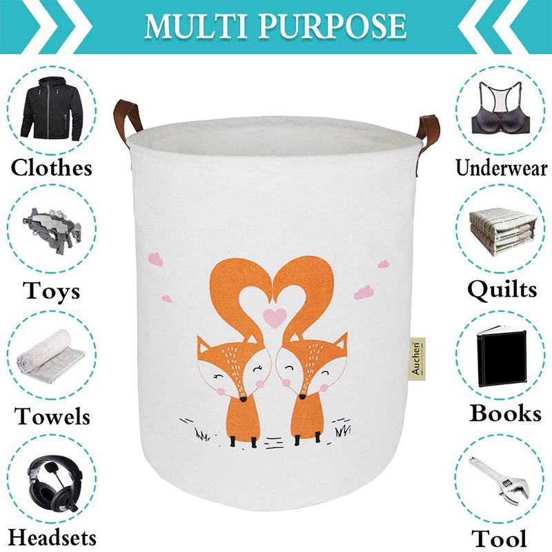 Baby Laundry Hamper, 19.7" Large Capacity Collapsible Round Storage Bin