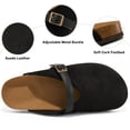 thumbnail image 3 of Ecetana Womens Suede Mules Cork Footbed Sandals Casual Slip On Clogs with Adjustable Belt Buckle, 3 of 7