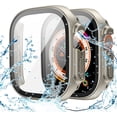 thumbnail image 1 of XiHAMA Waterproof Case Compatible with Apple Watch SE (2nd Gen) Series 6 5 4 Screen Protector, Tempered Glass Hard PC Bumper Face Cover, 1 of 7