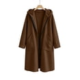 thumbnail image 3 of Womens Jackets Long Length Hooded Long Sleeve Pocket Zip-up Jacket, 3 of 4