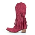thumbnail image 4 of CEHVOM Plus Size Retro Mid-heel High Boots Women Pointed Tassel Boots, 4 of 8