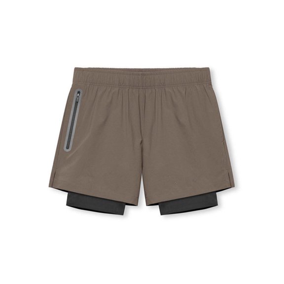 Xdegoge Running Shorts for Men 2-in-1 Workout Athletic Gym Shorts with Built-in Liner Zipper Pockets Lightweight Quick Dry Breathable Sportswear for Jogging Training Fitness