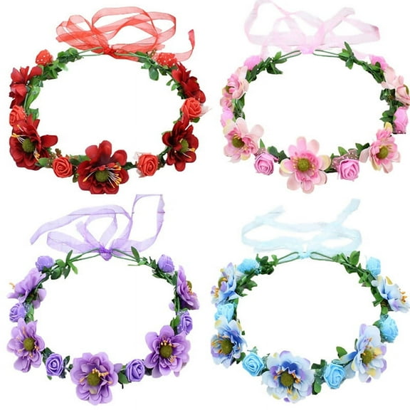 Baby Girls Crown Flower Wreath Hairband Kids Bridal Floral Headband
