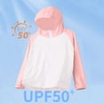 thumbnail image 2 of Boys Lightweight UPF 50+ Sun Jacket with Hood, Pink Color Block Windbreaker, Packable Sunshirt for Kids Outdoor Activities, Beach & Travel,Size 14-15 T, 2 of 9